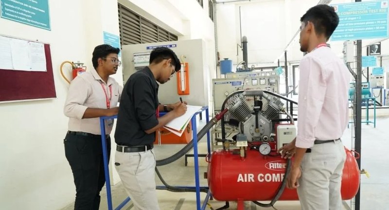 Students doing practical